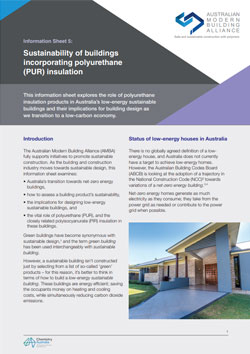 AMBA Information Sheet 5 - Sustainability of buildings incorporating polyurethane (PUR) insulation