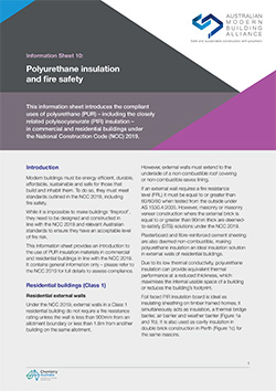 AMBA Information Sheet 10 - Polyurethane insulation and fire safety