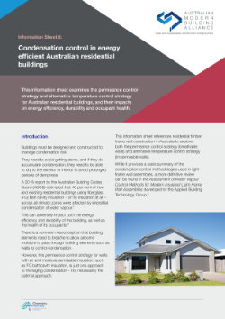 AMBA Infosheet 8 - Condensation control in energy efficient Australian residential buildings