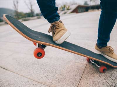 Polyurethane wheels on skateboards